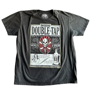 Double Tap Tactical Graphic T-Shirt Black XL Skull 2nd Amendment